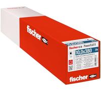 fischer PowerFull II 10.0 x 380 Premium Fully Threaded Screw (Pack of 25) with Innovative Tip Geometry, Steel Screw for Load-Bearing Wood Structures with Cylinder Head, Reduces Splitting Risk