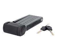 Fischer Protec FKS110 Folding Bicycle Lock with Key, Plastic-Coated Rods Including Bracket and Anti-Slip Velcro Straps 110 cm Long