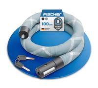 Fischer PROTEC SK100 Bicycle Chain Lock with 2 Keys for Bicycles and E-Bikes with Reflective Threads for More Security in The Dark Green Length: 100 cm