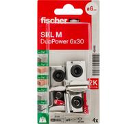 Fischer Pz Raised-Countersunk Zinc-Plated Grey Mirror Screw (Dia)4mm (L)30mm, Pack Of 4