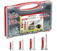 Fischer Redbox DuoPower 536091 with Screw 140x Dowels + 140x Screws, for Fixing on Solid Wall, Perforated Brick, Plasterboard and Cellular Concrete