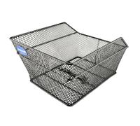 Fischer School Pannier Rack Basket, Bicycle Basket, Tight Mesh, Anti-Theft, Suitable for E-Bikes, Load Capacity 25 kg, Black
