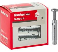 Fischer Steel Dowels Ta M 8 with Hex Head Screw, Dowel Diameter 10 mm, 8 pcs, M8 + Screw