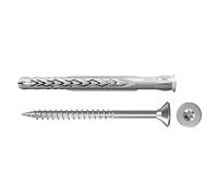 Fischer SXRL Extended Dowels 10 x 100 WT ls with Torx Flat Head Screw for Fixing Facades, Counter Ceilings, Enclosures, Suitable for Concrete, Brick and Hole