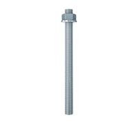 Fischer Threaded Rod, Grade 55 Zinc-Plated Steel, Fully Threaded, Includes Hex Nuts & Flat Washers, (1/2" x 6-1/2") - 10 Units