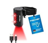 FISCHER Twin Bike Rear Light with 360° Floor Light for More Visibility and Protection, Rechargeable Battery