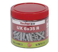 fischer Universal Wall Plug UX 6 x 35 R with Rim, Tin