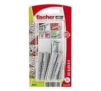 fischer Universal Wall Plug UX 8 x 50 with Screw for All Materials | Universal nylon plug with screw for secure fixing in solid, hollow and board materials
