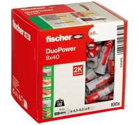 fischer Wallplug, Red/Grey, 8 mm