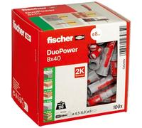 fischer Wallplug, Red/Grey, 8 mm