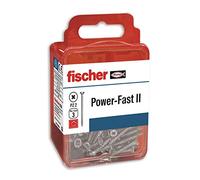 fischer Power-Fast II Special Wood Screw Box 4.5 x 30 mm for Wood Screws, Connecting Solid Woods or Fixing Parts to Wood, 50 Units
