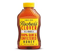 Fischer's 100% Pure Clover Honey - Unfiltered Raw Honey 24oz Squeeze Bottle - Pure Natural Sweetener - Rich Flavour Profile Packed With Nutrients