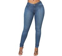 FISCLOSIN Women Colombian Design,Butt Lift,Sexy Skinny Jeans,Stretch Denim Pants, Light Blue, S
