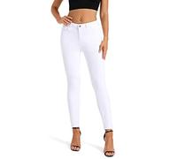FISCLOSIN Women Colombian Design,Butt Lift,Sexy Skinny Jeans,Stretch Denim Pants, White, Medium