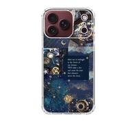 Fisgerod Vintage Celestial Sun Moon Star Collage Phone Case for iPhone 18 Pro, Space Planet Star Phone Cover, Soft Trendy TPU Bumper Cover Case