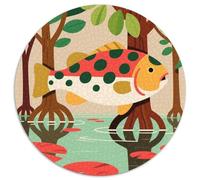 Fish 1000 Piece Jigsaw Round Puzzles for Adults And Kids Modern Unique Challenge Games Scene Creative 1000pcs (67.5x67.5cm)