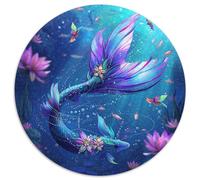 Fish 1000 Pieces Round Jigsaw Puzzles Creative Puzzle Game for Unique Challenge Games Inspirational for Adults Kid 1000pcs (67.5x67.5cm)