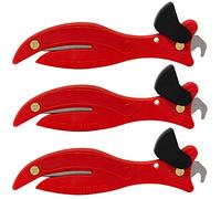 Fish 200 Original Enclosed Blade Safety Box Cutter (3, Red)