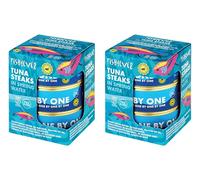 Fish 4 Ever | Azores Skipjack Tuna Steaks In Spring Water - Sustainably Fished. Tin Canned Food Rich In Omega-3, Great For Making Sandwich Spread Or Hot And Cold Snacks | 160g (Pack of 6)
