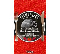 Fish 4 Ever|Fish4Ever Mackerel Fillets in Organic Spicy Tomato Sauce, 120 g