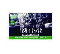 Fish 4 Ever Yellowfin Tuna Fish in Organic Olive Oil 120 g (Pack of 5)