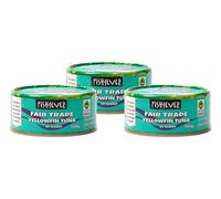 Fish 4 Ever | Yellowfin Tuna Fish Steaks In Water - Sustainably Fished. Tin Canned Food Rich In Omega-3, Great Tapas, Pasta Dishes And Salads | 160g (Pack of 3)