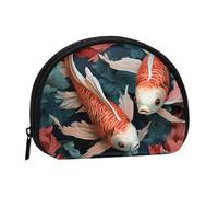 Fish and Flower Coin Purse Personalized Coin Bag for Women Men Change Purse Small Wallets with Zipper Mini Shell Coin Pouch Outdoor Shopping Change Storage Bag Handbags Gifts