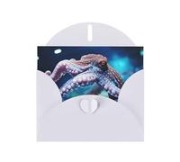Fish and Octopus Print Blank Cards and Envelopes 5" x 6" for Wedding Birthday Invitations and All Occasions