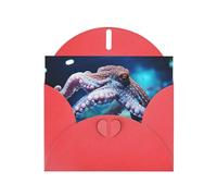 Fish and Octopus Print Blank Cards and Envelopes 5" x 6" for Wedding Birthday Invitations and All Occasions