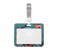 Fish and Octopus Print Horizontal Card Badge Holder Appropriate for Teachers Students Doctors Office Staff