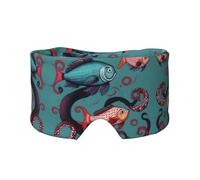 Fish and Octopus Print Sleep Eye and Ear Muffs Mask - Adjustable Yoga Travel Headband, Keep Warm Shading Comfortable Aid