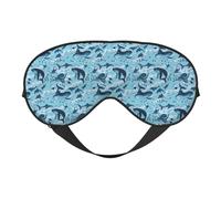 Fish and Octopus Printing All-Occasion Sleep Eye Mask with Double Sides Adjustable Strap Perfect for Shifts & Travel