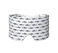 Fish and Shark Print Sleep Eye and Ear Muffs Mask - Adjustable Yoga Travel Headband, Keep Warm Shading Comfortable Aid