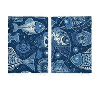 Fish And Shells Passport Holder, ID Card Protector Case Passport Holder with Slot Passports Travel Wallet Document Cover for Women And Men