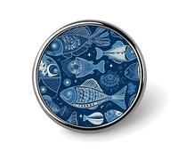 Fish And Shells Round Badge Cute Brooch Hats Jackets Decor Personalized Lapel Pin Clothing Jewelry Accessories for Wedding Party Gift