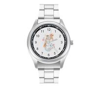 Fish and Waves Classic Men's Wrist Watches Stainless Steel Strap Analog Quartz Business Wristwatch