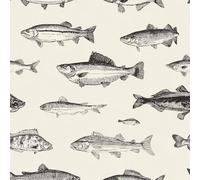 Fish Animals Peel and Stick Wallpaper 3D Printed Hand Drawn Cartoon for Boys Girls Teen Bedroom Living Room Kitchen Removable Decor Wall Mural Paper 17.3"x118"