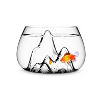 Fish Aquarium Creative Desktop Glass Aquarium Tank with Raised Mountain Peak Modeling Decorative Transparent Ornaments(21x30x19cm)