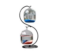 Fish Aquarium Desktop Decorative Small Fish Tank Bent Shape Metal Frame with 2 Glass Tanks