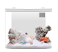 Fish Aquarium, Fish Tank 1.3 Gallon Small Aquarium Starter Kit with 3 Layer Filter & LED Light, Desktop Fish Tank with Self Cleaning System for Betta Fish, Goldfish