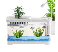 Fish Aquarium, Mini Tank Bowl, Transparent Desktop Habitat, 11.81x7.48x7.09 Inches, Clear Acrylic Container, Decorative Feeder Display for Guppy Turtle Jellyfish Workplace Home Living Room