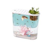 Fish Aquarium Super Clear Acrylic Desktop Fish Tank with Breathable Multi-Functional Lid Transparent Small Breeding
