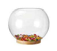 Fish Aquarium Thickened Transparent Glass Fish Tank Desktop Round Goldfish Aquarium Living Room Decorative Ornaments(30cmx24.5cm)