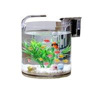 Fish Aquarium Transparent Glass Fish Aquarium Living Room Office Desktop Cylindrical(20x20cm)