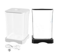 Fish Aquariums - Acrylic Aquariums, Clear Desktop Decorations | Water Pump Fish Tank Starter Kits, Decorative Retro Quiet Fish Tank, Energy-Efficient Illumination, Simple Installation Multiple Applica