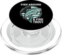Fish Around And Find Trout Funny Fishing Design PopSockets PopGrip for MagSafe