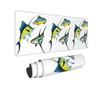 Fish Art Gaming Mousepad Large Waterproof Non-Slip Desk Mat for Home Office Work Computer, Keyboard Pad Work from Home Essentials - 80x30cm