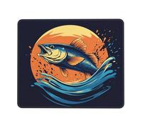 Fish Art Mouse-Pad Non-Slip Rubber Base Mousepads for Office Home 9.4"x7.9"