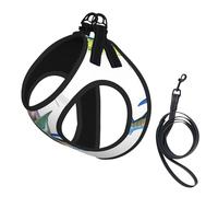 Fish art print Dog Harness, 2X Buckle,Dog Vest,No Pulling Front Leash Clip,for Small Medium Dogs