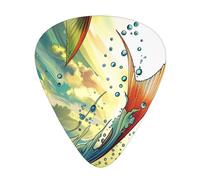 Fish Art Printed Custom 12 Pieces Guitar Pick In A Box,The Pick Makes Sound Clear, Ukulele, Electric Bass (0.46 0.71 0.96mm)
